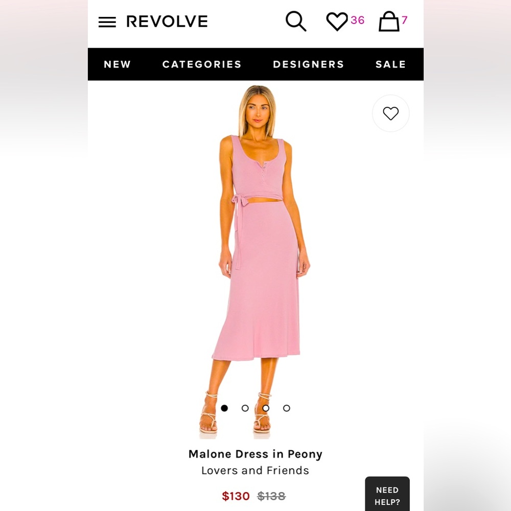 Sold out. Lovers and Friends Malone Dress in Peony. Size M. New without tags.